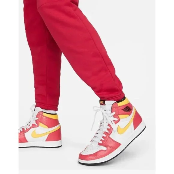 Nike Air Jordan Jumpman Joggers Men's Fleece Pants Gym Sport Red DJ0260-652 - Picture 5 of 5